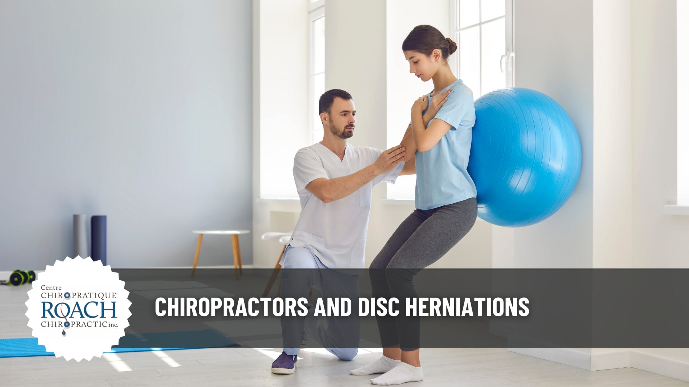 chiropractor helping a patient prepare for low impact herniated disc exercises