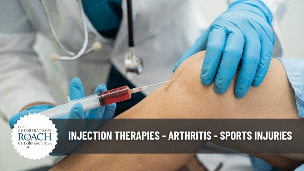 Injection Therapies - Arthritis - Sports Injuries 2 person receiving an injection for managing arthritis and sports injuries from a professional.
