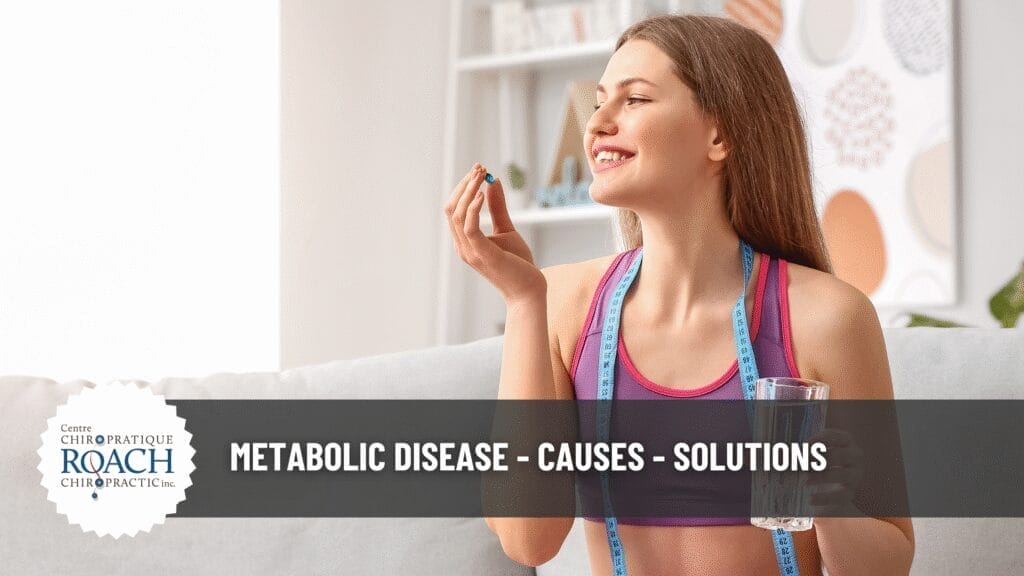 Metabolic Disease - Causes - Solutions 2 a woman holding a nutritional supplements with a measuring tape around her neck and a glas of water in the other hand