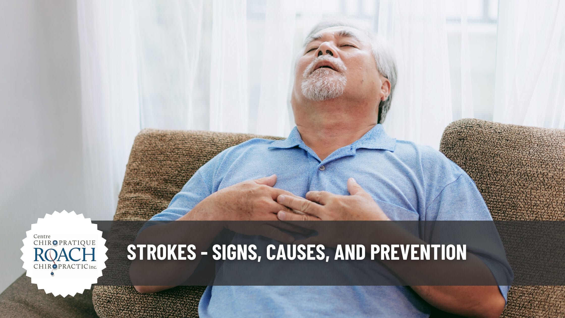 a man on a couch experiencing a stroke