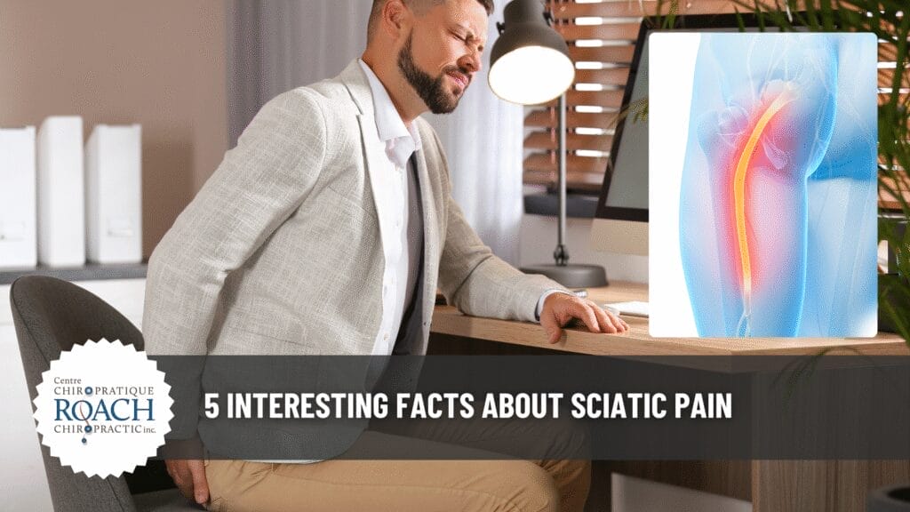 5 Interesting Facts About Sciatic Pain 2 a man sitting at a desk experiencing sciatic pain.