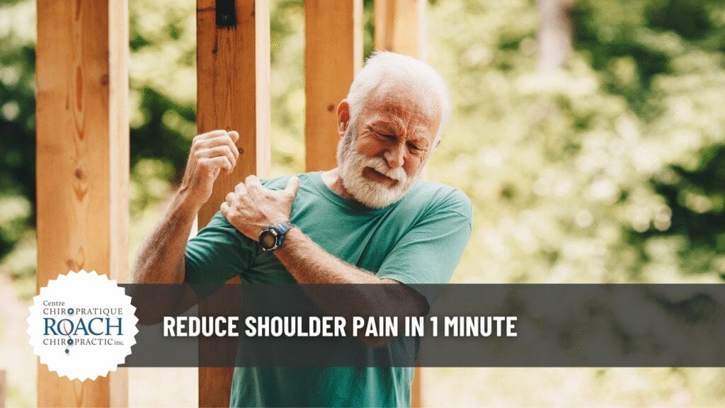 a man holding his shoulder wishing there was a quick was to reduce shoulder pain.