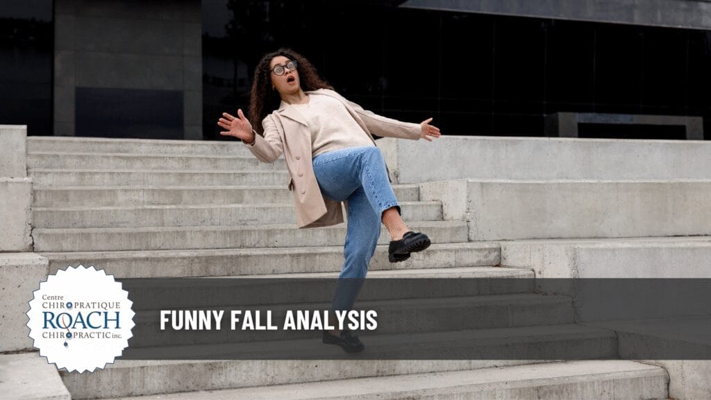 Funny Fall Analysis 2 a woman about to fall down some steps.