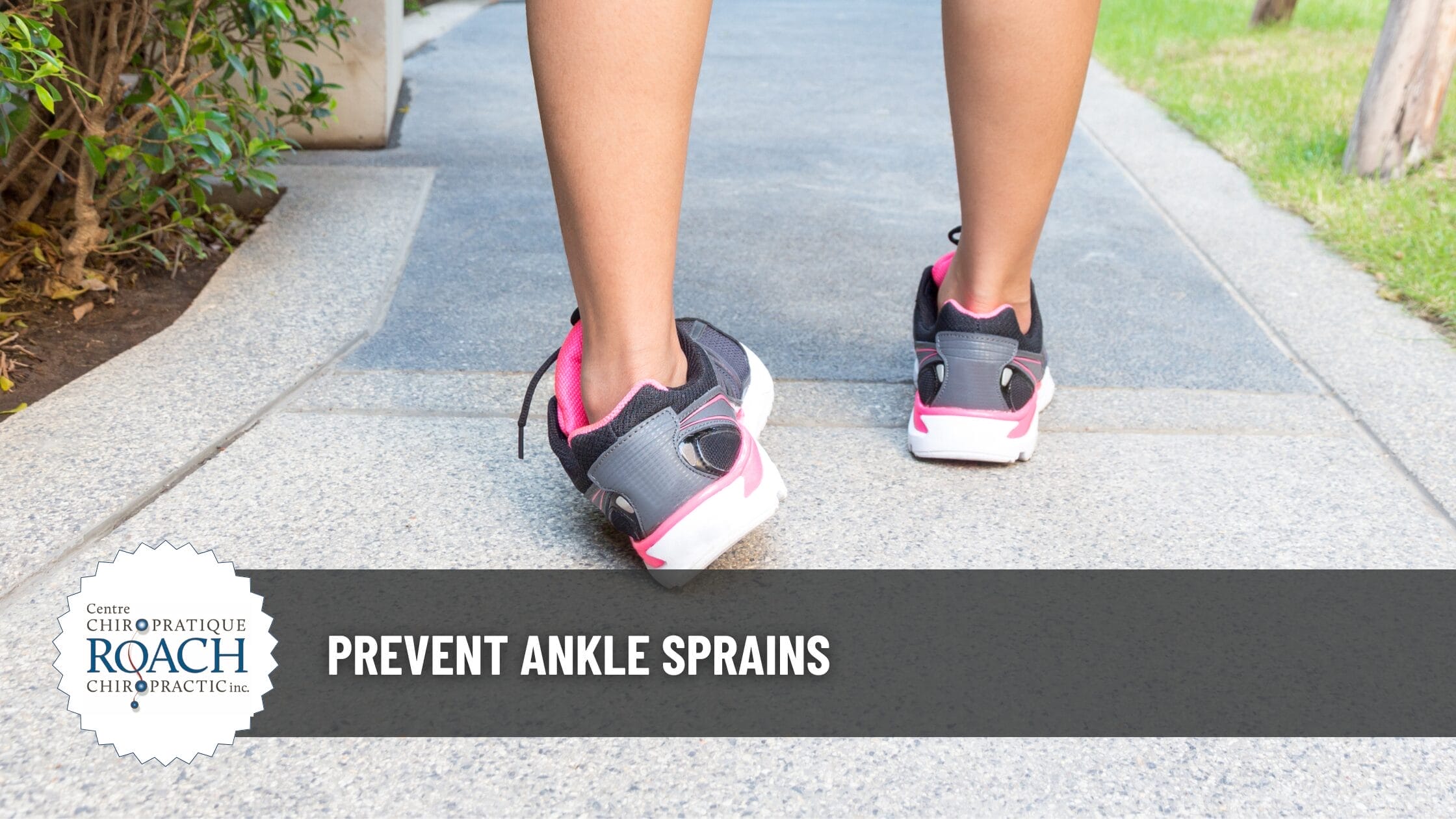 a person in running shoes, possibly about to sprain their ankle