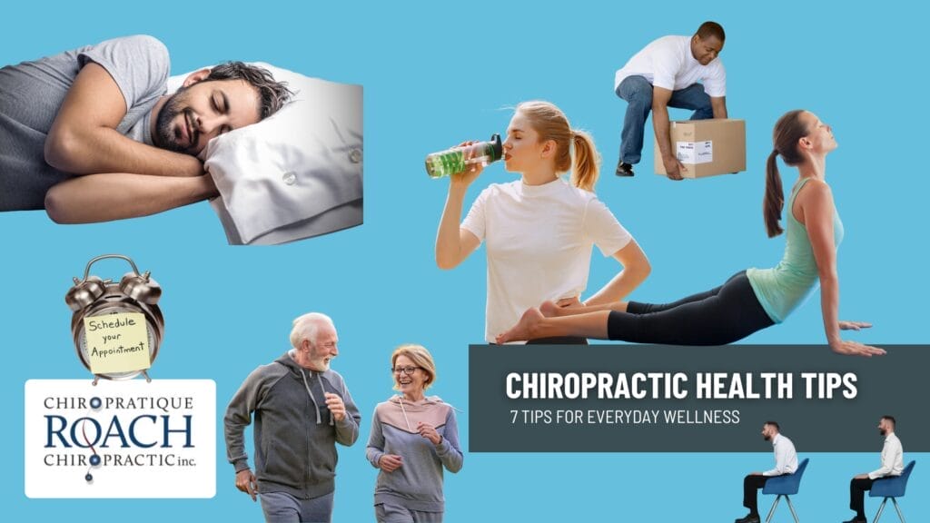 7 Chiropractic Health Tips for Everyday Wellness 1 a collage of people doing exercises and health related activities