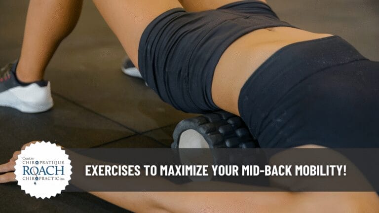 person using a foam roller to perform mid back exercises