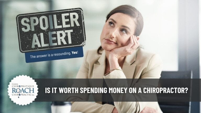 Is it worth spending money on a Chiropractor? 3 A woman sitting, with her hand on her chin, wondering if chiropractic care is worth it.
